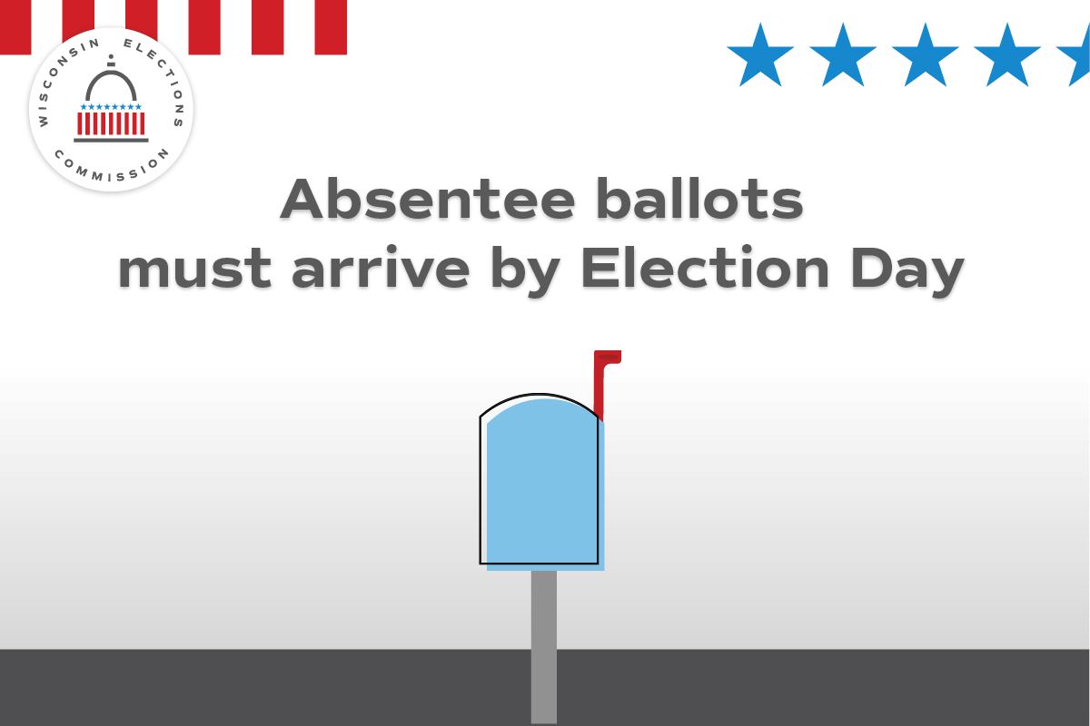 Absentee ballots -must arrive by Election Day